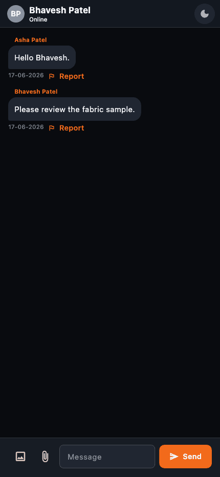 Bharosa chat detail mobile screen