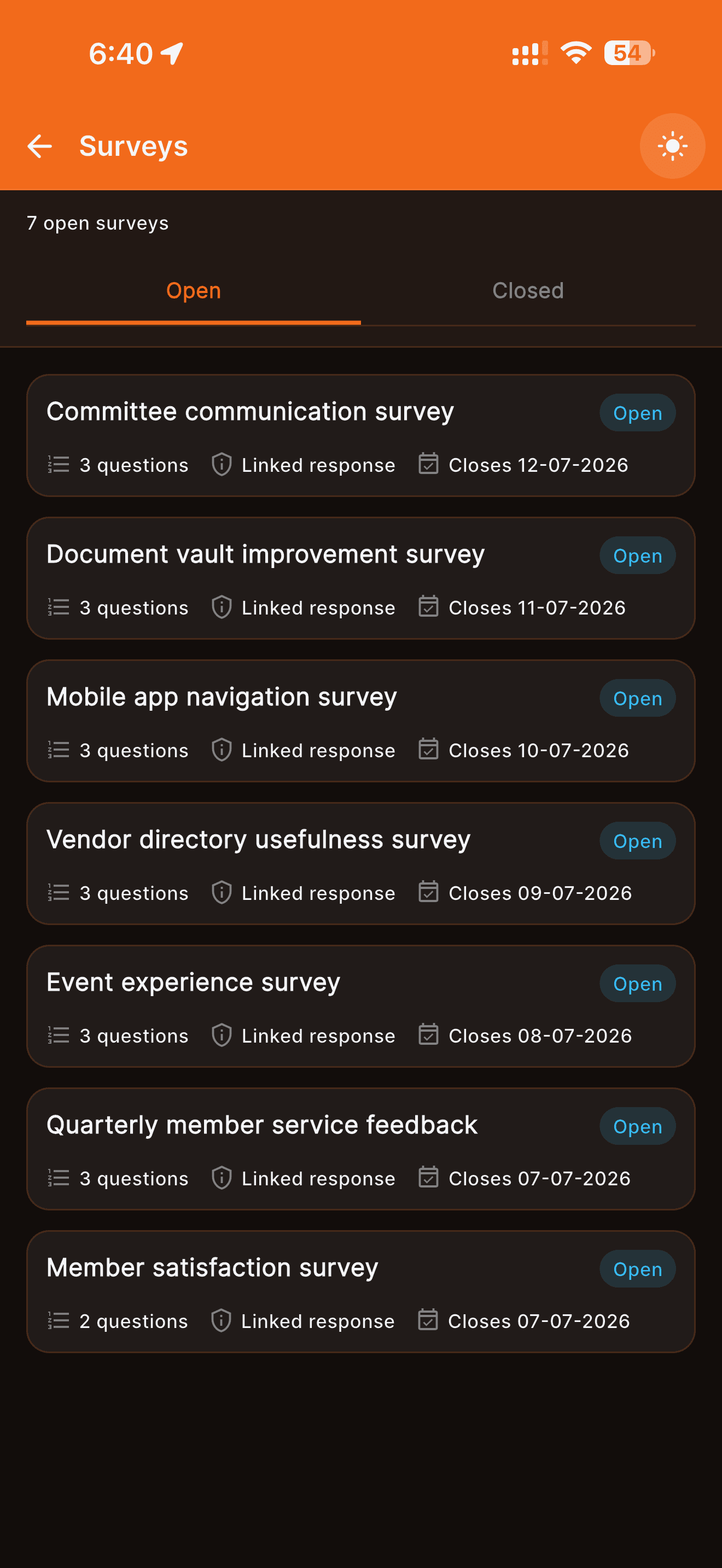 Bharosa surveys mobile screen